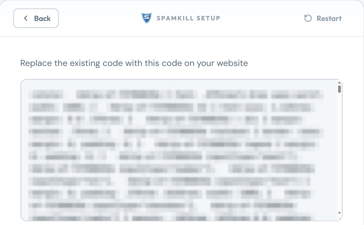 Replace the existing code with this code on your website, above the protected form code