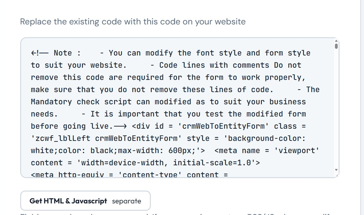 Replace the existing code with this code on your website, above the protected form code